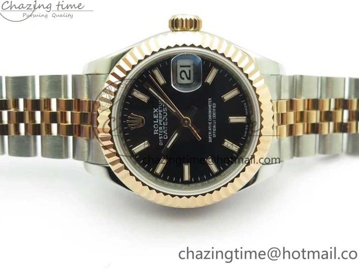 1218 Datejust 28mm 279173 SS RG BP Maker Best Edition Black Dial on SS RG Jubilee Bracelet ETA TopPick 2580